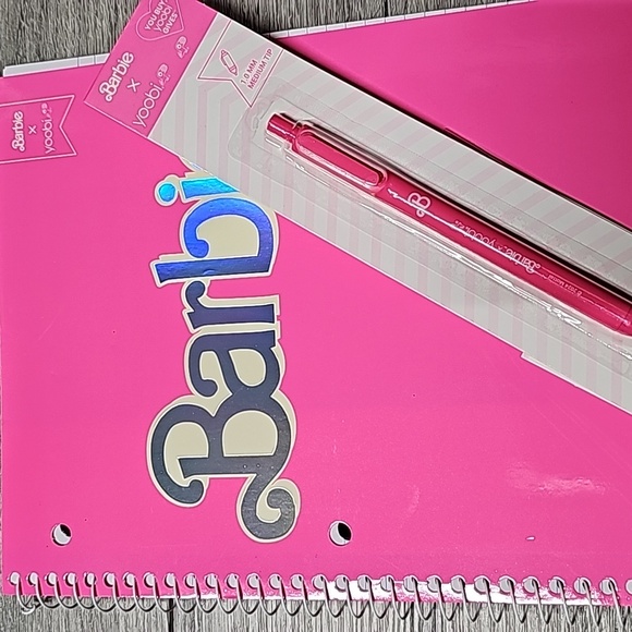 Barbie × Yoobi  Subject Notebook Journal College Ruled Holographic Barbie… - Picture 2 of 5
